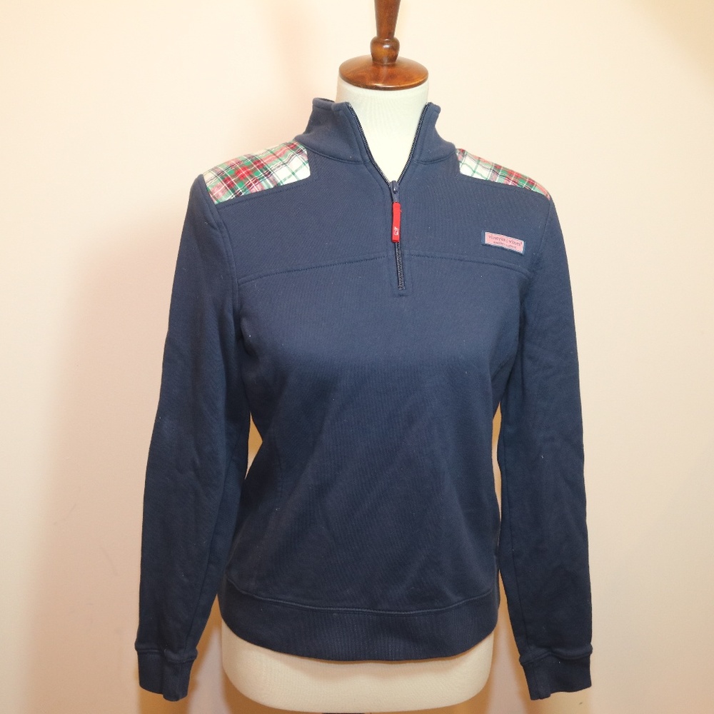 Vineyard Shep Blue Plaid Shirt Sz S